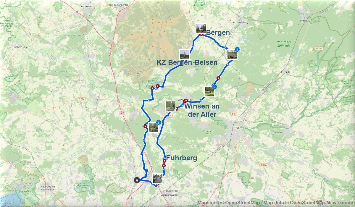 Streckenverlauf Bergen Belsen